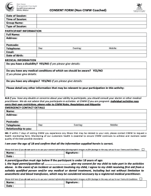 Non CIWW Coached Activity Consent Form