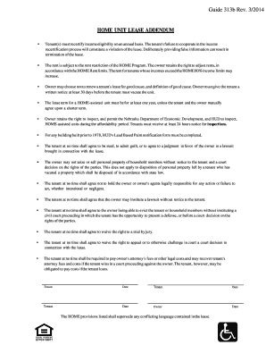 HOME Program Lease Addendum