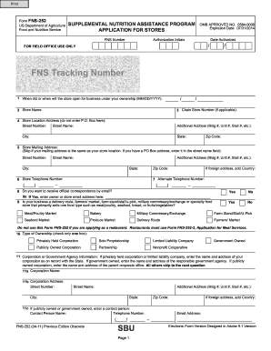 USDA FNS-252 Application for Stores