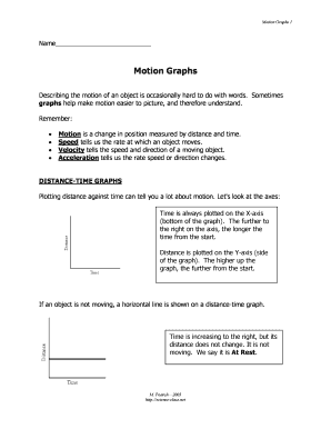 Motion Graphs Worksheet