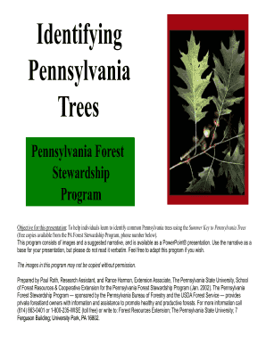 Fillable Online Identifying Pennsylvania Trees - Pennsylvania ...