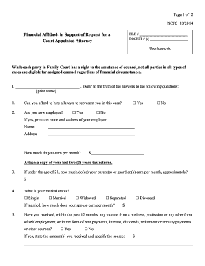 Financial Affidavit for Court-Appointed Attorney