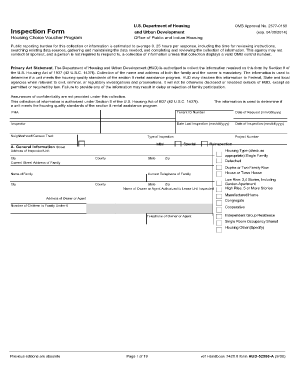 HUD-52580-A Housing Quality Standards Inspection Form