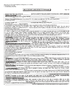 Offer to purchase form - I WB-13 VACANT LAND OFFER TO PURCHASE I ... - Valley By Owner