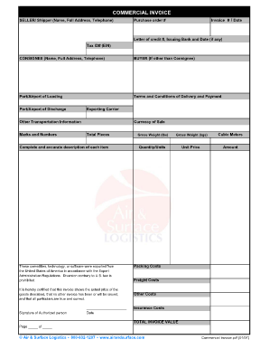 Aramex invoice format - Commercial Invoice.xls