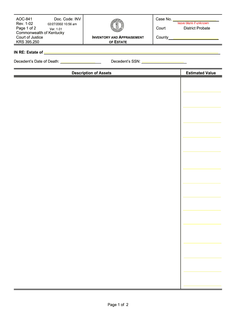 aoc 841 form 2002 Preview on Page 1