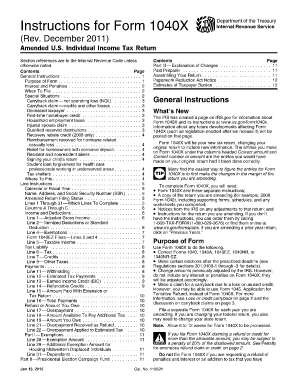 Form 1040X Instructions