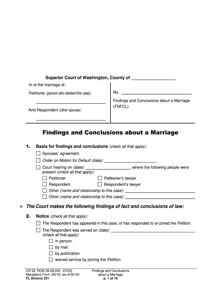 washington state divorce papers pdf Preview on Page 1