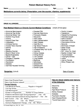 Patient Medical History Form