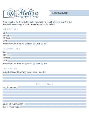 Wedding Photography Agreement