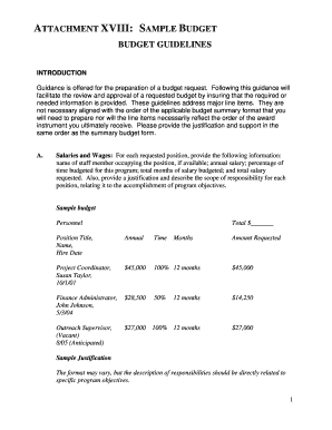 Appendix B: SAMPLE BUDGET - cdc