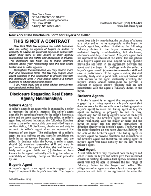 New York State Disclosure Form for Buyer and Seller