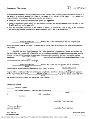 Florida Nonlawyer Disclosure Form