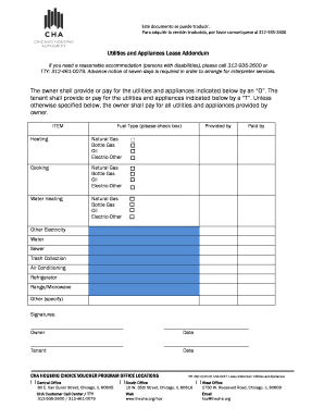 Utilities and Appliances Lease Addendum