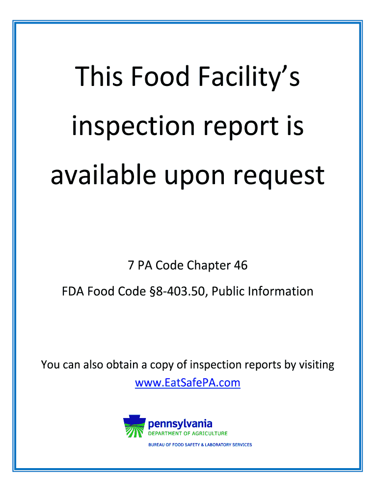 Health inspection available upon request fill out sign online dochub