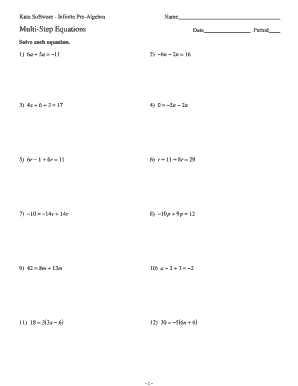 Multi-Step Equations Worksheet