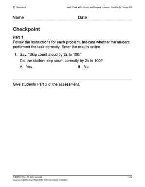 Checkpoint Math Assessment
