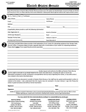 US Senate Privacy Release Form