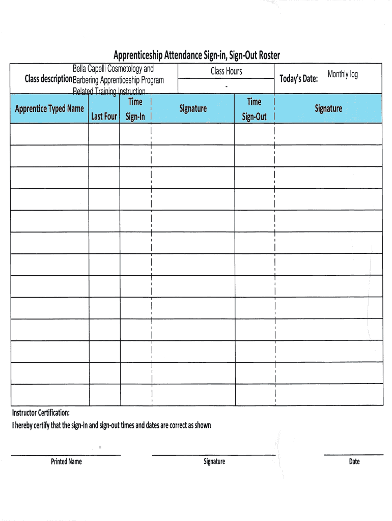 signin signout roster Preview on Page 1.