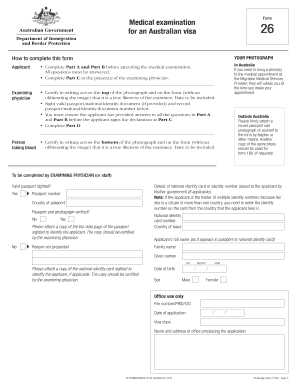 26 - Medical examination for an Australian visa. 26 - Medical examination for an Australian visa