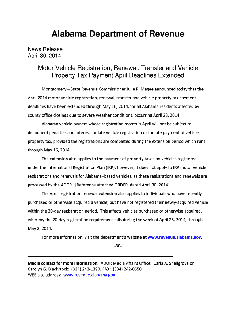 Fillable Online revenue alabama Motor Vehicle Registration, Renewal