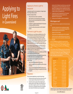 Queensland Permit to Light Fire Application