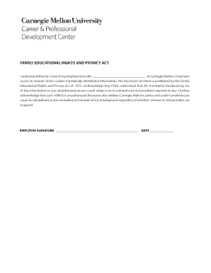 Family Educational Rights and Privacy Act Agreement