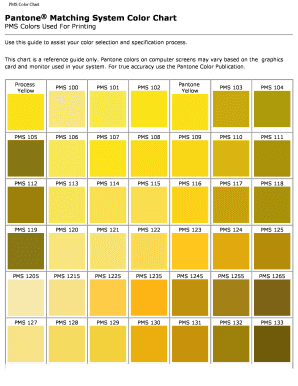 PMS Color Chart