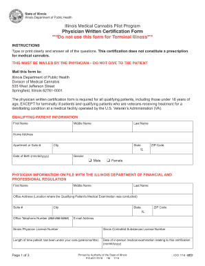 Illinois Medical Cannabis Physician Certification Form