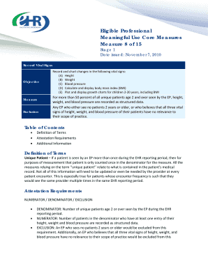 Eligible Professional Meaningful Use Core Measures, Measure 8 of 15, Stage 1, Date issued. Eligible Professional Meaningful Use Core Measures, Measure 8 of 15, Stage 1, Date issued - cms