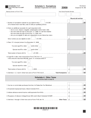 Indiana Schedule 3 & 4 Tax Forms