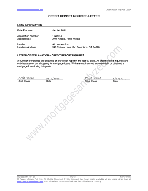 Letter of explanation for credit inquiries - Credit Report Inquiries Letter (LOE). Credit Report Inquiries Letter is a letter where the borrower provides description for the recent credit inquiries appearing on the credit report