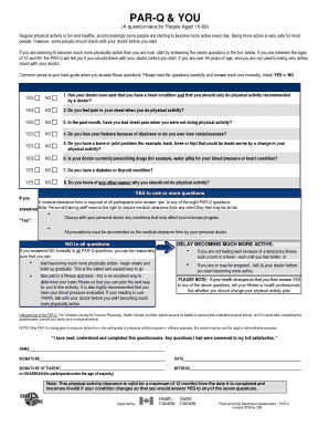 Physical Activity Readiness Questionnaire (PAR-Q)