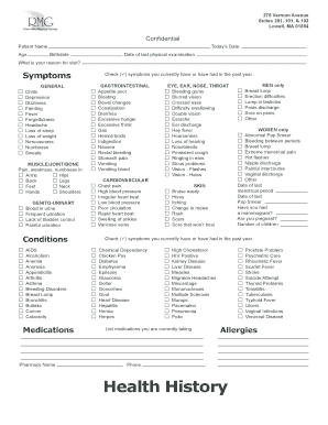 Patient Medical History Form