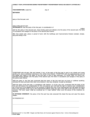 New York Bargain and Sale Deed