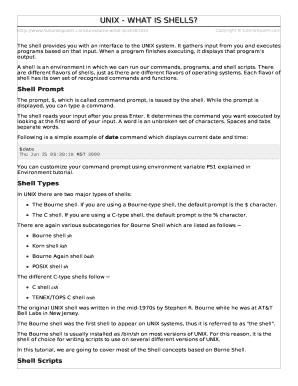 Fillable Online Unix What is Shells? Fax Email Print - pdfFiller