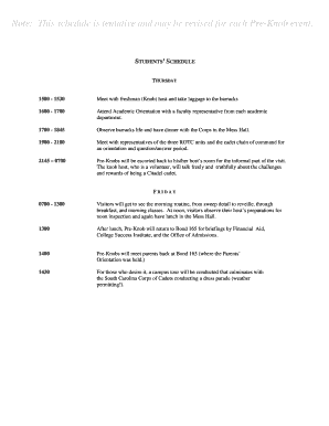 Fillable Online citadel Studentsched for web.docx - citadel Fax Email ...
