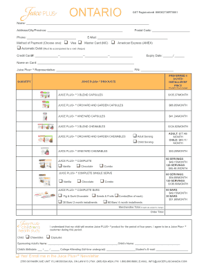 Juice Plus+ GST Registration Form