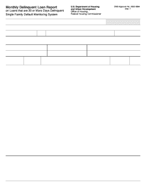 Monthly Delinquent Loan Report