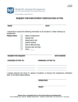 Request for employment verification letter - Henry M. Jackson ... - www01 hjf