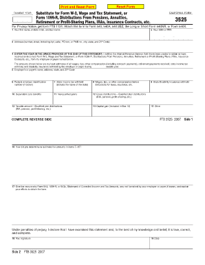 California Form 3525 Substitute for W-2 or 1099-R