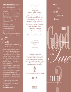IRS Brochure on Fraudulent Trusts