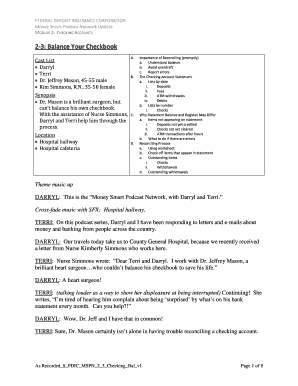 Checking account balance worksheet - Balance Your Checkbook