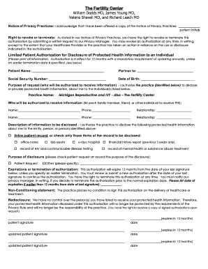 Patient Authorization for Disclosure of Protected Health Information