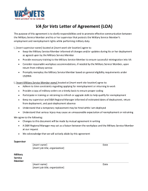 VA for Vets Letter of Agreement