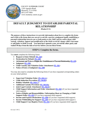 Default Judgment to Establish Parental Relationship