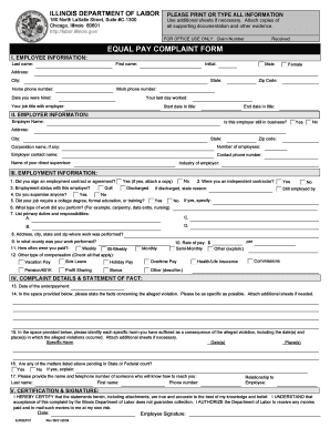 Illinois Equal Pay Complaint Form