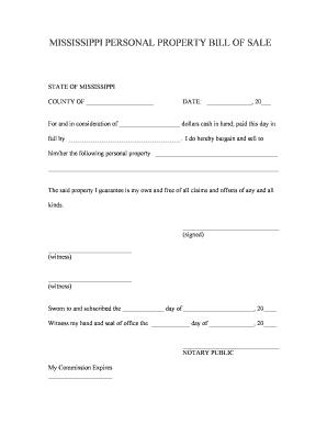 mississippi bill of sale