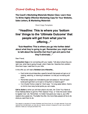 Marketing Materials Master Class Template