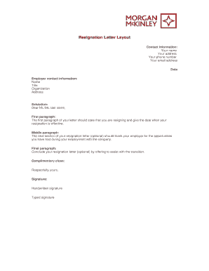 Resignation Letter Template
